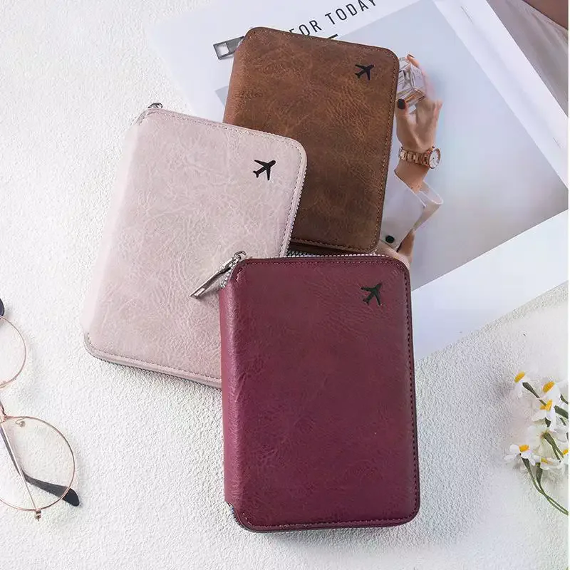 /HTF/Id Passport Case Large Capacity Ticket Organizer Card Case Travel Passport Wallet Card Holder Coin Purse Holder Zippered