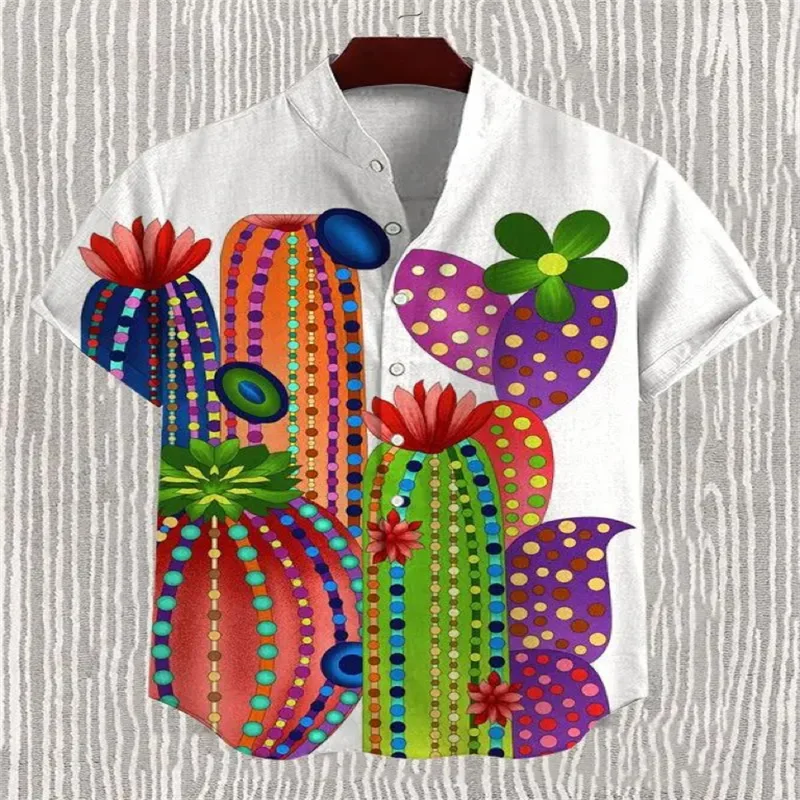 New Music Notes 3D Printed Short Sleeve Shirt Bamboo Linen Fashion Casual Loose Cardigan Button Trendy Large Size Tops S-5XL