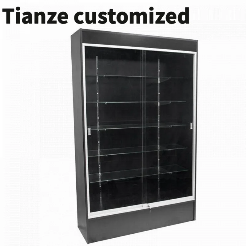 Customized-48 inch Factory Made Wooden Wall Display Cabinet Wall Shelving Retail Shop Smoke Shop Showcase with Led