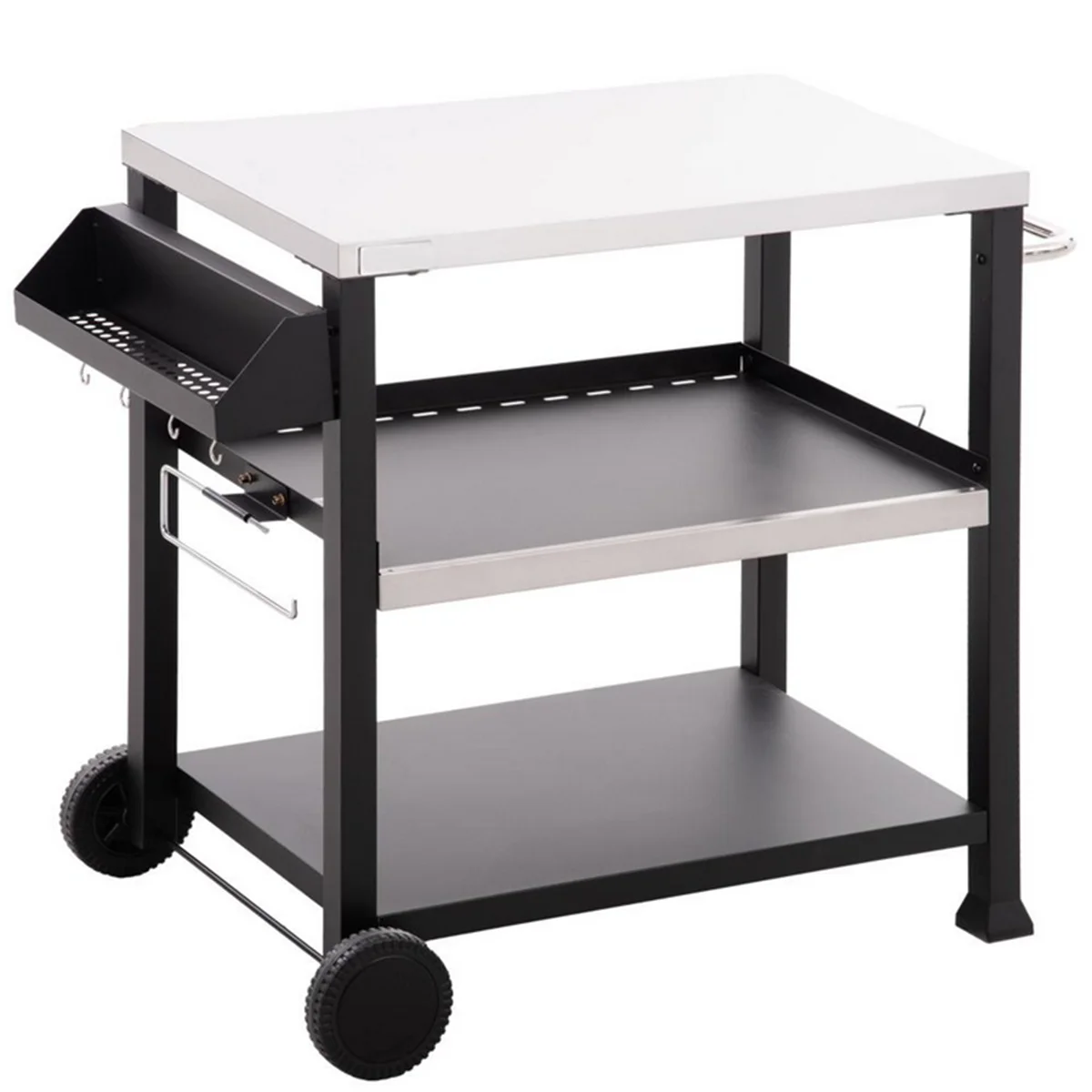 Outdoor bar cart barbecue table,It can be used as a grill table, pizza oven table, a serving cart or a potting table