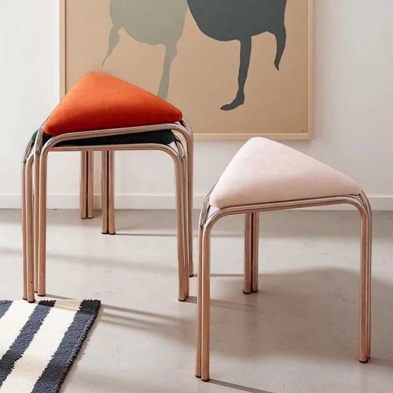 Medieval triangular stools, triangular stools in the hall and restaurant can be stacked