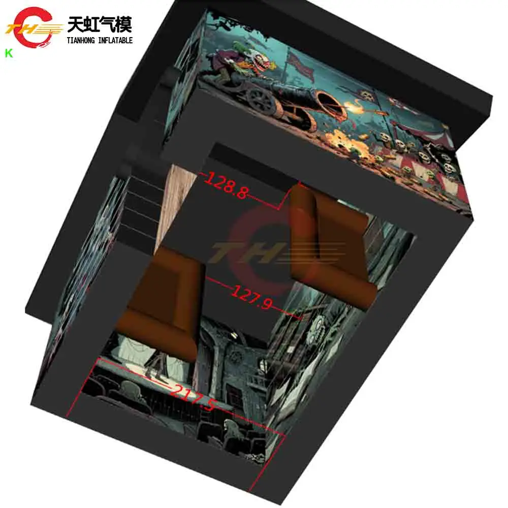 Customized 4x3m Inflatable Halloween Haunted House Tent Portable Inflatable Halloween Maze Tent for Carnival Party Rental