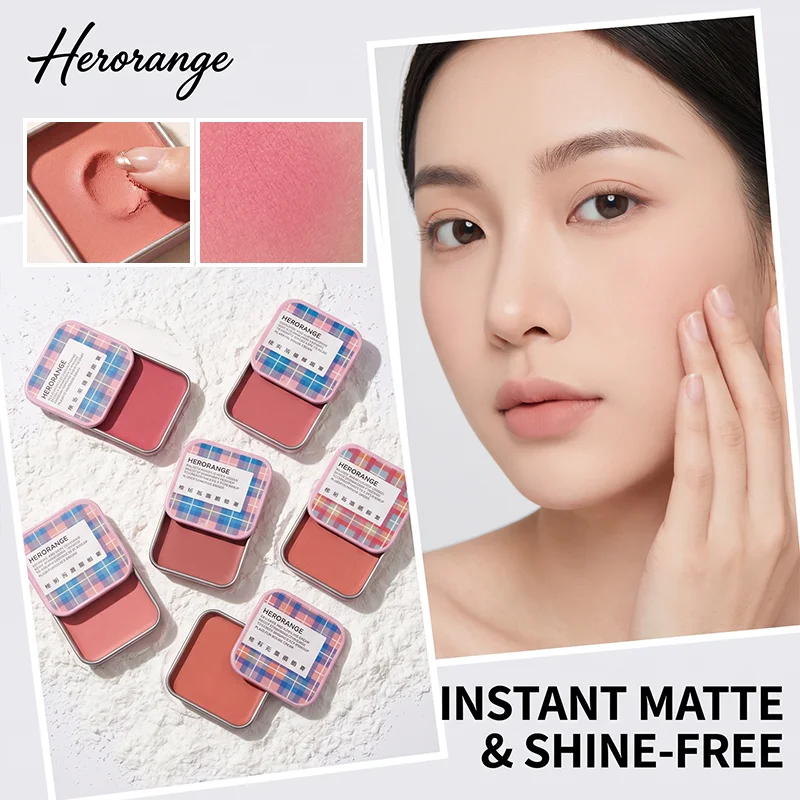 Herorange Multi-Purpose Cream Blush Pigmented Lovely Color Can Be Used as Eyeshadow Lip Tint All-In-One Makeup
