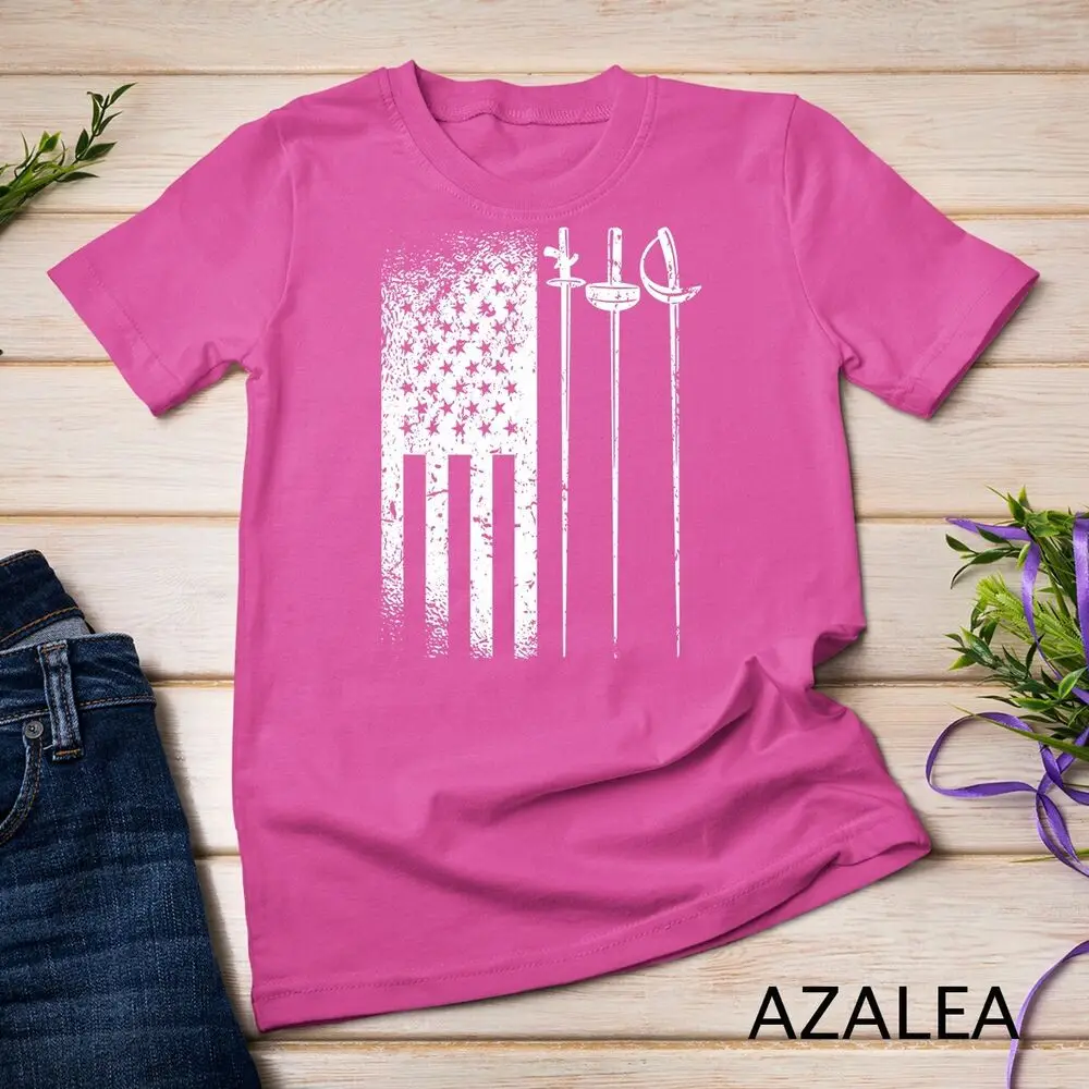 American Fencing Gear Patriotic USA Flag Fencer 4th of July Unisex T-shirt