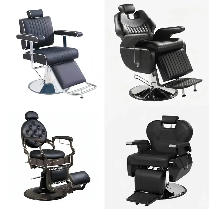 Vintage Hydraulic Salon Chair Adjustable Backrest Swivel Professional Barber Styling Seat for Hairdresser Shop