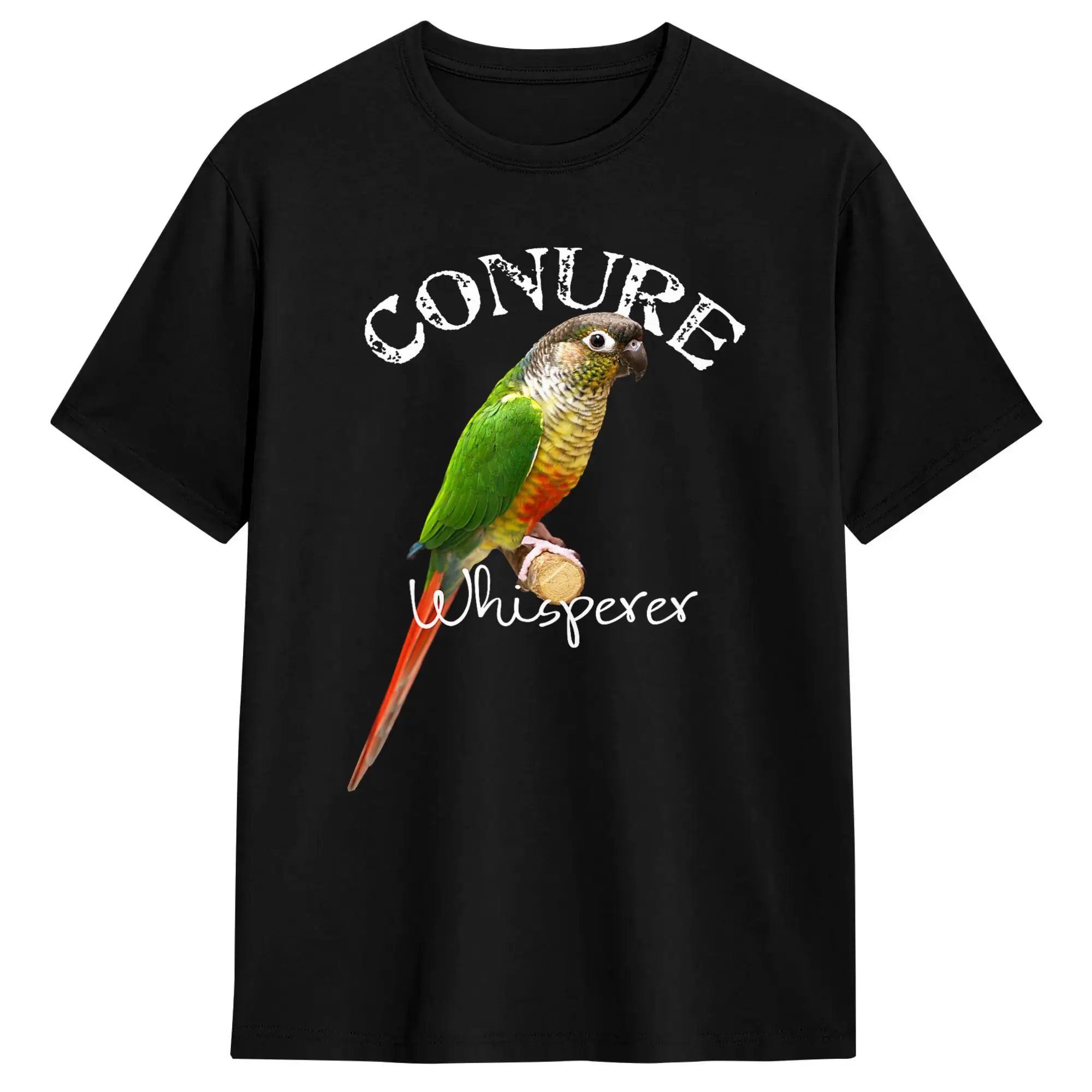 Funny Conure Whisperer Green Cheek Conure Bird Men's T Shirts Novelty Tees Short Sleeve O Neck T-Shirts Cotton New Arrival Tops
