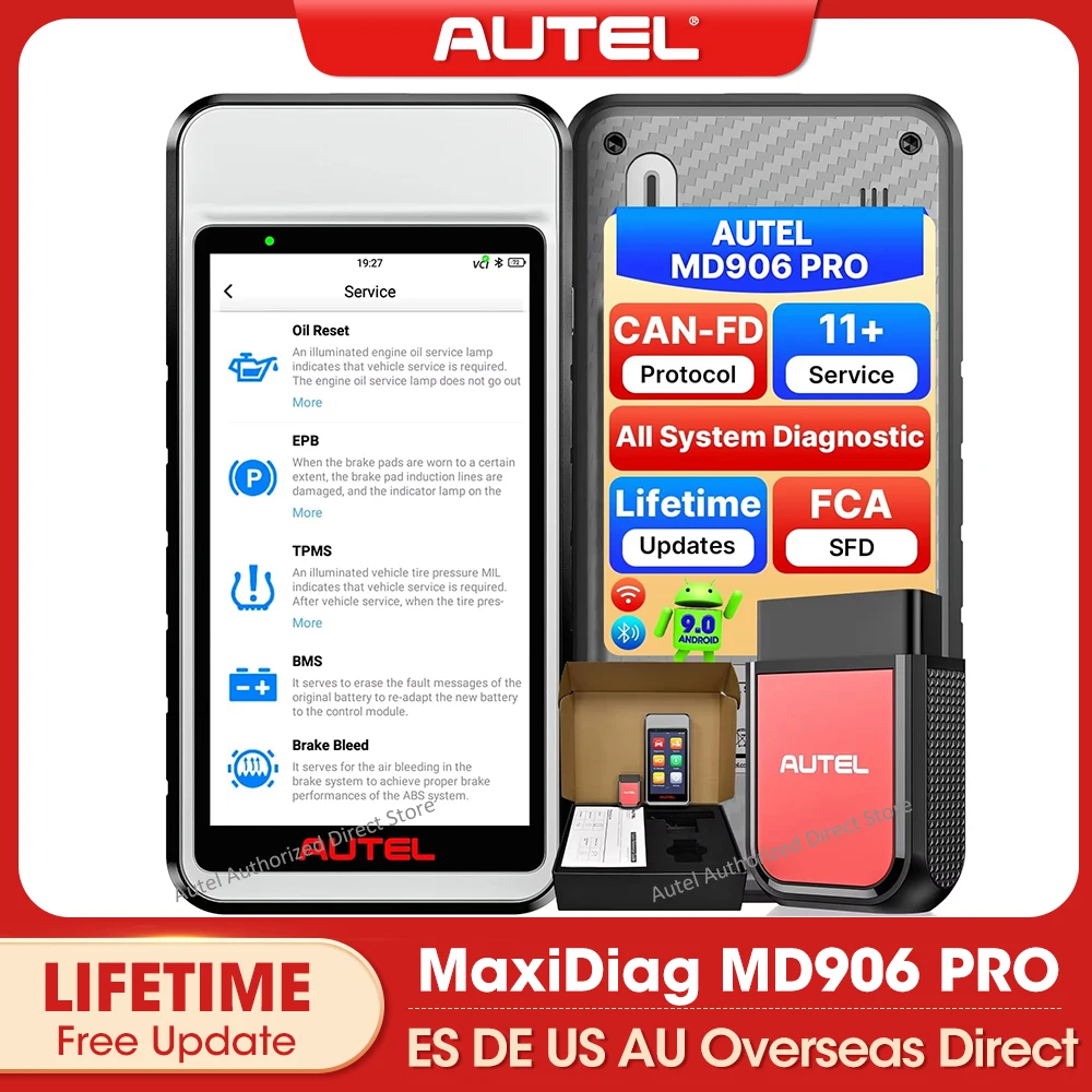 

Autel MaxiDiag MD906 PRO Автомобильный сканер Все системы Автомобильный диагностический сканер, 11+ услуг CANFD Бесплатное обновление, Lite of MK808S