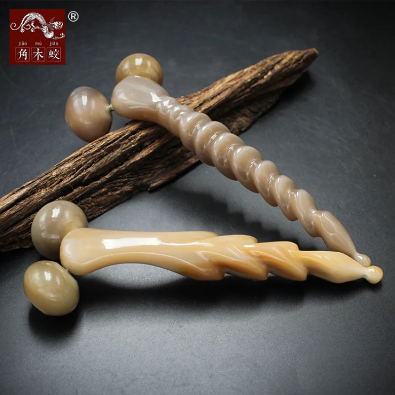 Horned Yak Horn Massage Stick for Acupressure and Beauty
