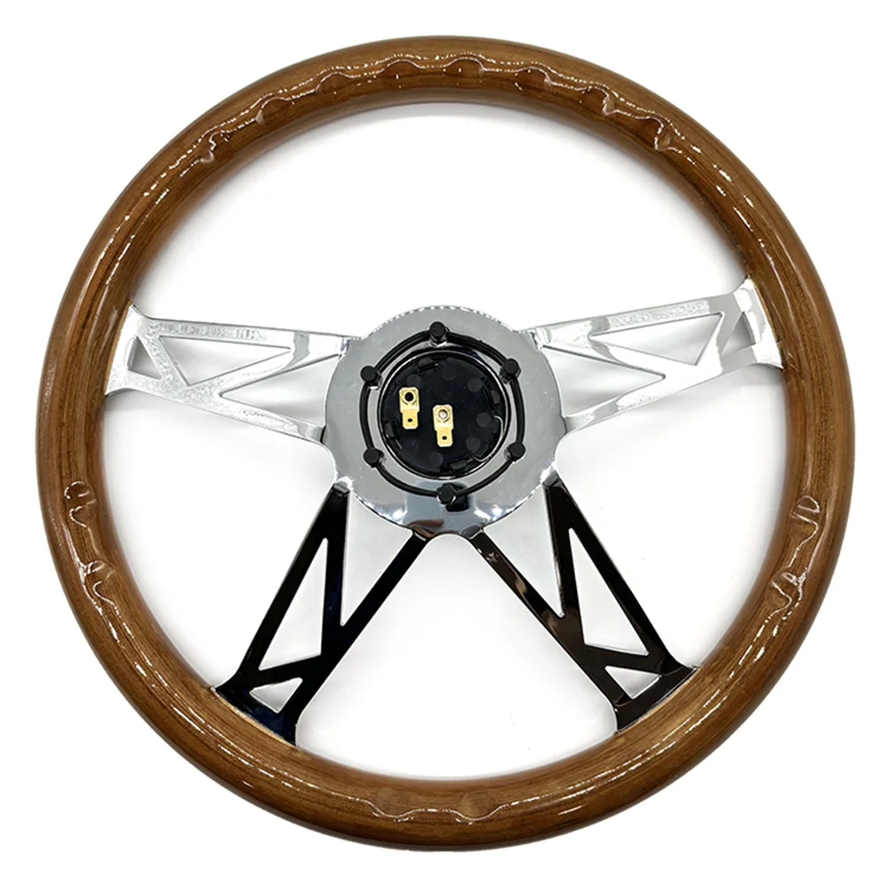 Fashion universal 380 mm hollowed-out bracket steering wheel solid wood steering wheel drift racing solid wood style