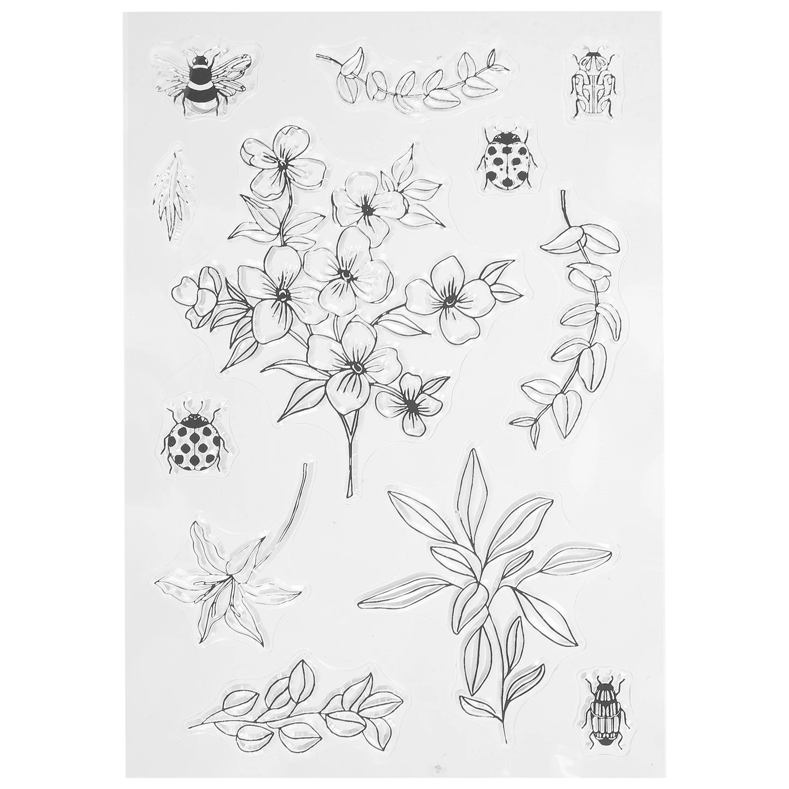 

Flower Plant Clear Silicone Stamp Soft Reusable Textured for Scrapbooking Photo Album DIY Cards Decorative Transparent Stamp