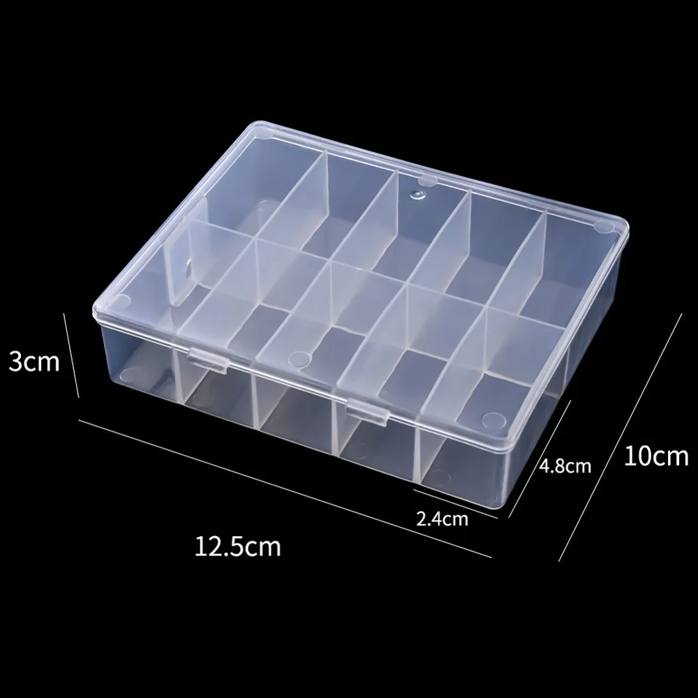 10-Grid Empty Storage Box Nail Art Organizer Container Clear Boxes Case Nail Art Jewelry Beads Gems Storage Manicure Accessories