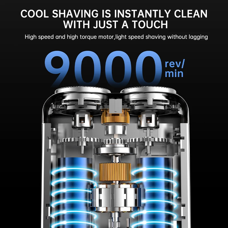 Mini Electric Shaver Dual Head Waterproof Type-C Rechargeable Shaver Travel Rotary Razor Men's Portable Hair Beard Trimmer Tool image 4