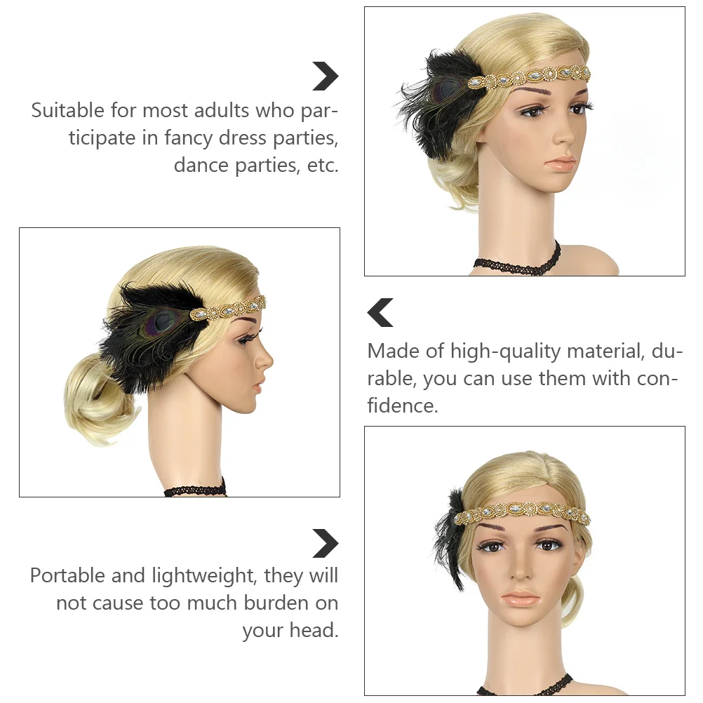 

1pcs Vintage Headband Flapper Fascinator Hair Accessory Party Bride Headwear Performance Decor Lightweight Fashion Hair Ornament