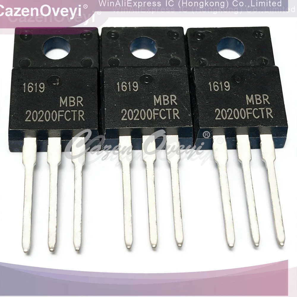 5PCS MBR20200FCTR 200V 20A PFF12N65 650V 12A K13A65D TK13A65D 650V 13A YG802C09 90V 10A K2419 2SK2419 60V 22A JNG20T60FS