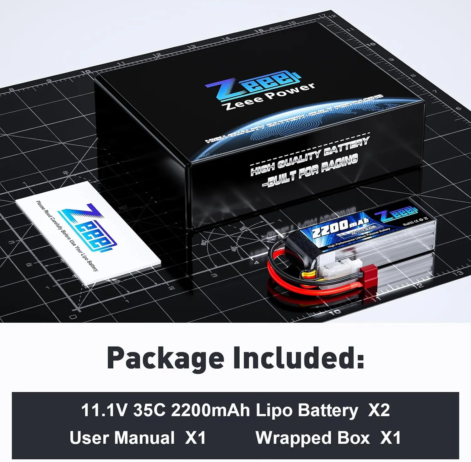 Zeee 3S LiPo Battery 2200mAh 11.1V 35C Softcase with T Plug for RC Cars DJI RC Quadcopter Aireplane Helicopter FPV Drones Parts