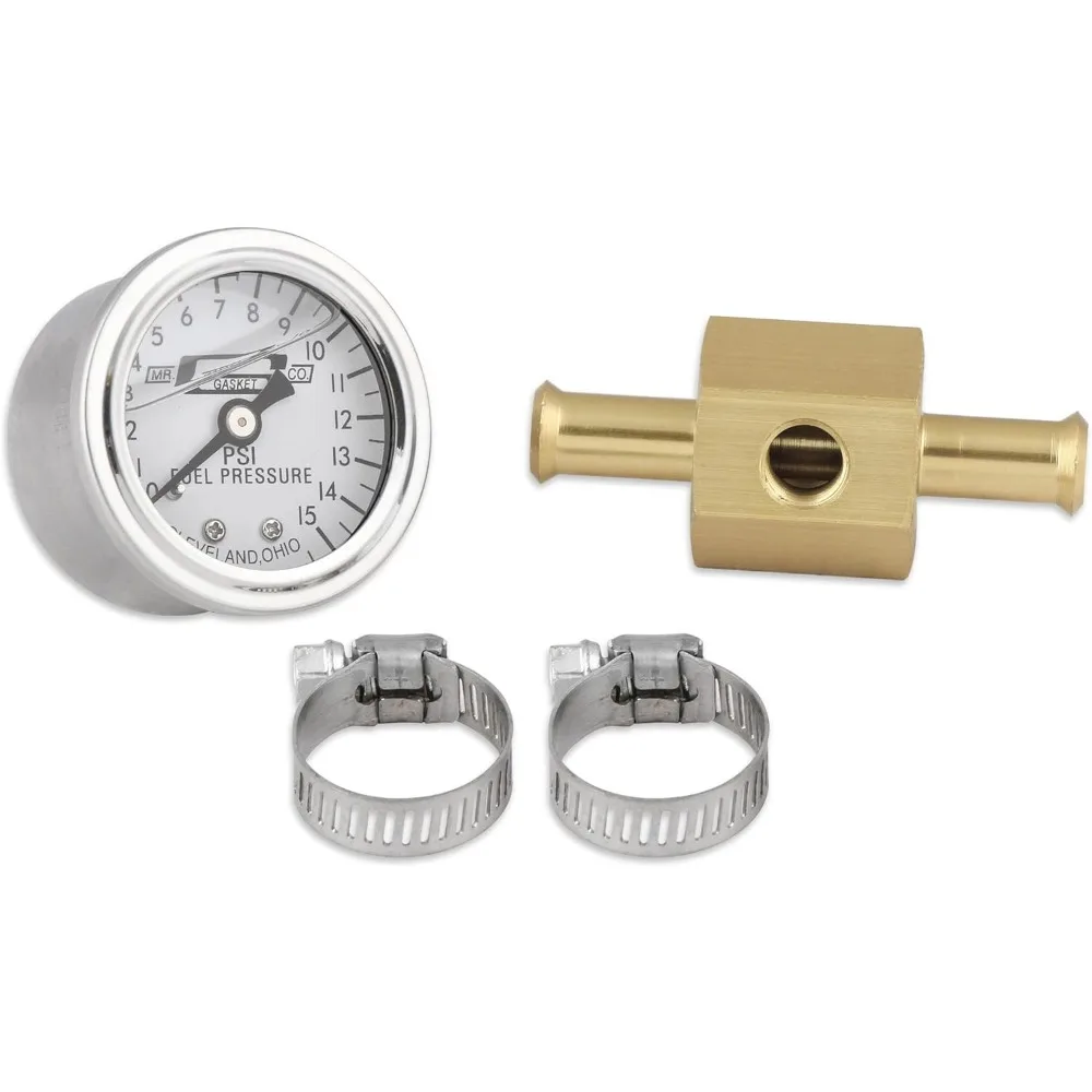 

Fuel Block with 0 15 PSI Liquid Filled Pressure Gauge 1 500 inch