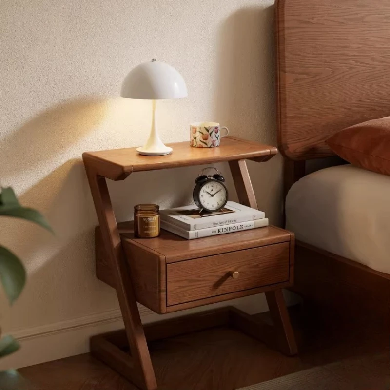 

Wood Unique Bedside Table Mid Century Modern Luxury Simple Storage Bedside Table Trendy Decor Mesitas De Noche Home Furniture
