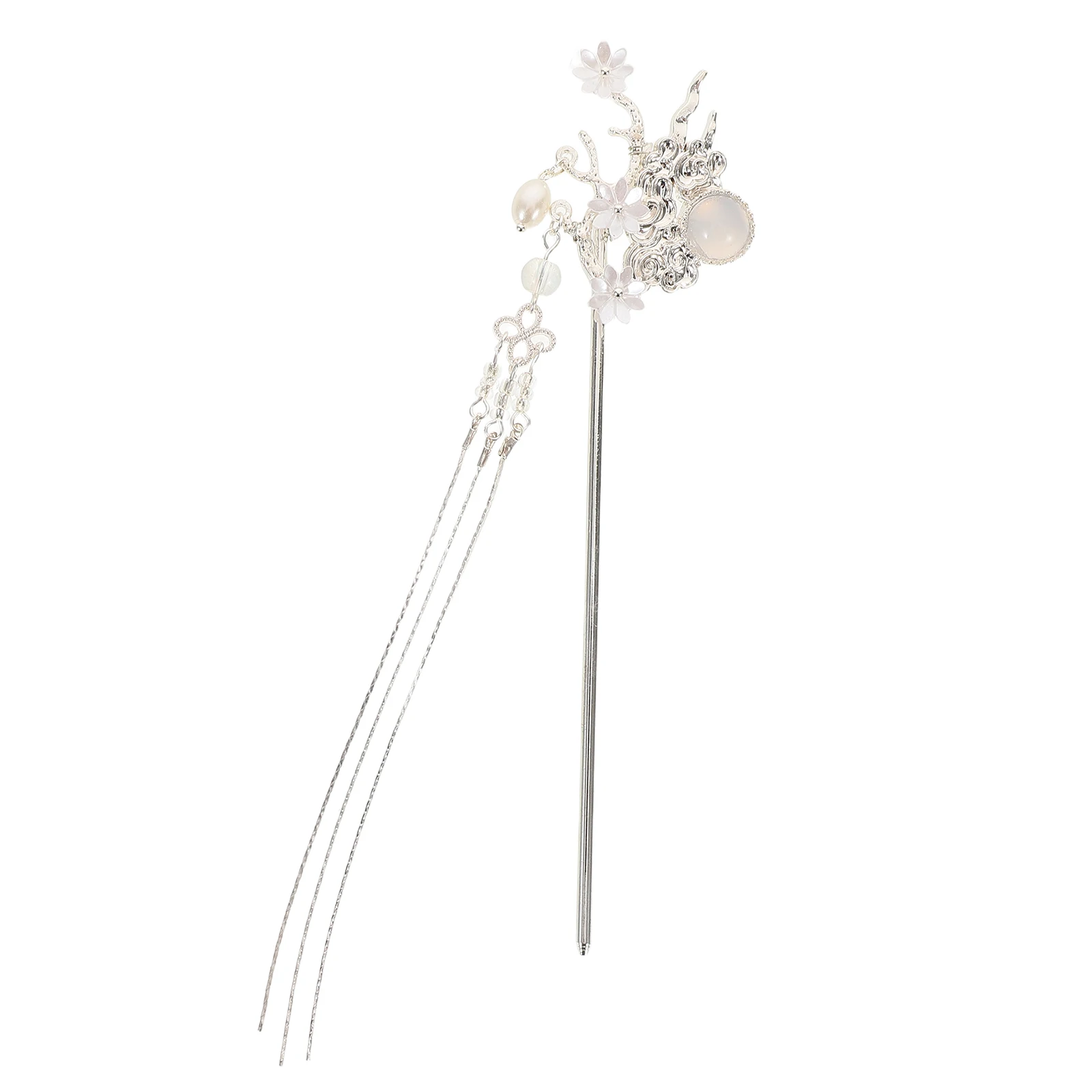 

Chinese Hairpin Tassel Flower Hair Pin Traditional Vintage Stick Dangle Clip Elegant Floral Headdress for Women