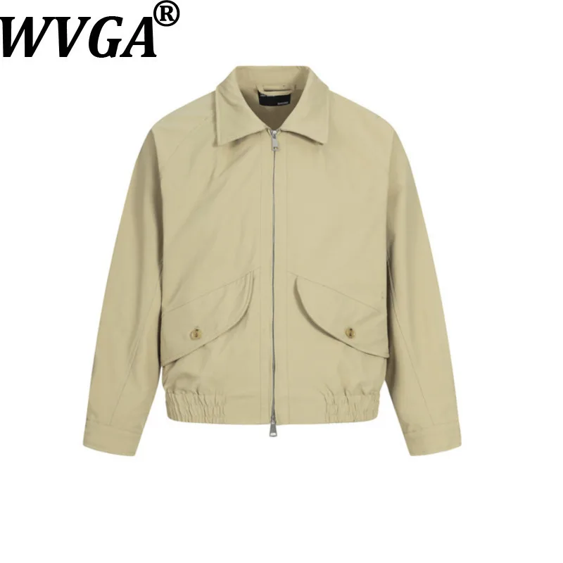 

WVGA Spring Autumn New Man American Loose Jacket Safari Style Punk High Street Casual Elegant Fashion Outdoor Simple Coat W11889