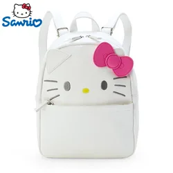 Sanrio-mochila Kawaii de Hello Kitty Melody para mujer, mochila de piel sintética de gran capacidad con cremallera, regalos de cumpleaños y vacaciones