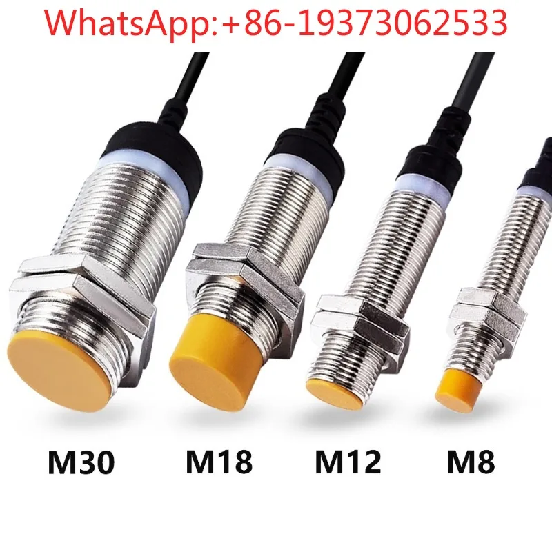 M5M8M12M18M30 Proximity Switch Inductive Metal Cylindrical Sensor Three-wire DC NPN Convex Head 24V