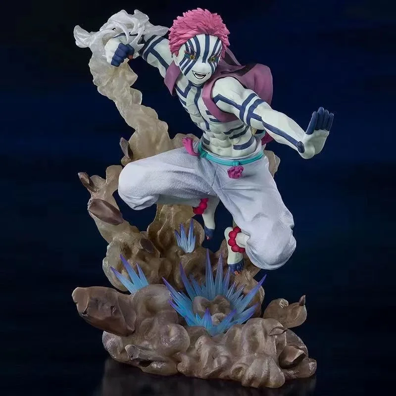 

18cm Demon Slayer: Upper Rank Three Akaza – Special Upper Moon 3 Themed Base Anime Figure Model Statue Collection Desktop Toys