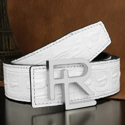 High Quality Luxury Famous Brand Letter Slide Buckle Leather Fashion Belts Men Designer Fancy Jeans Casual Ceinture Homme