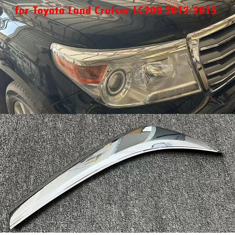 ABS Chrome Headlight Eyebrow Eyelid Trim Decorative Strip Fit For Toyota Land Cruiser LC200 2012‑2015 Exterior Car Styling Acces