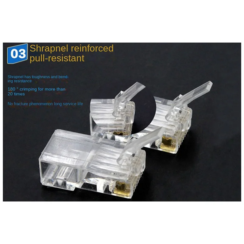 

A23F-RJ45 Сетевой кабель Модульный разъем Ethernet Кабельный разъем Неэкранированный 8-контактный 8P8C 6 типов Gigabit Crystal Head Kit для адаптера ПК