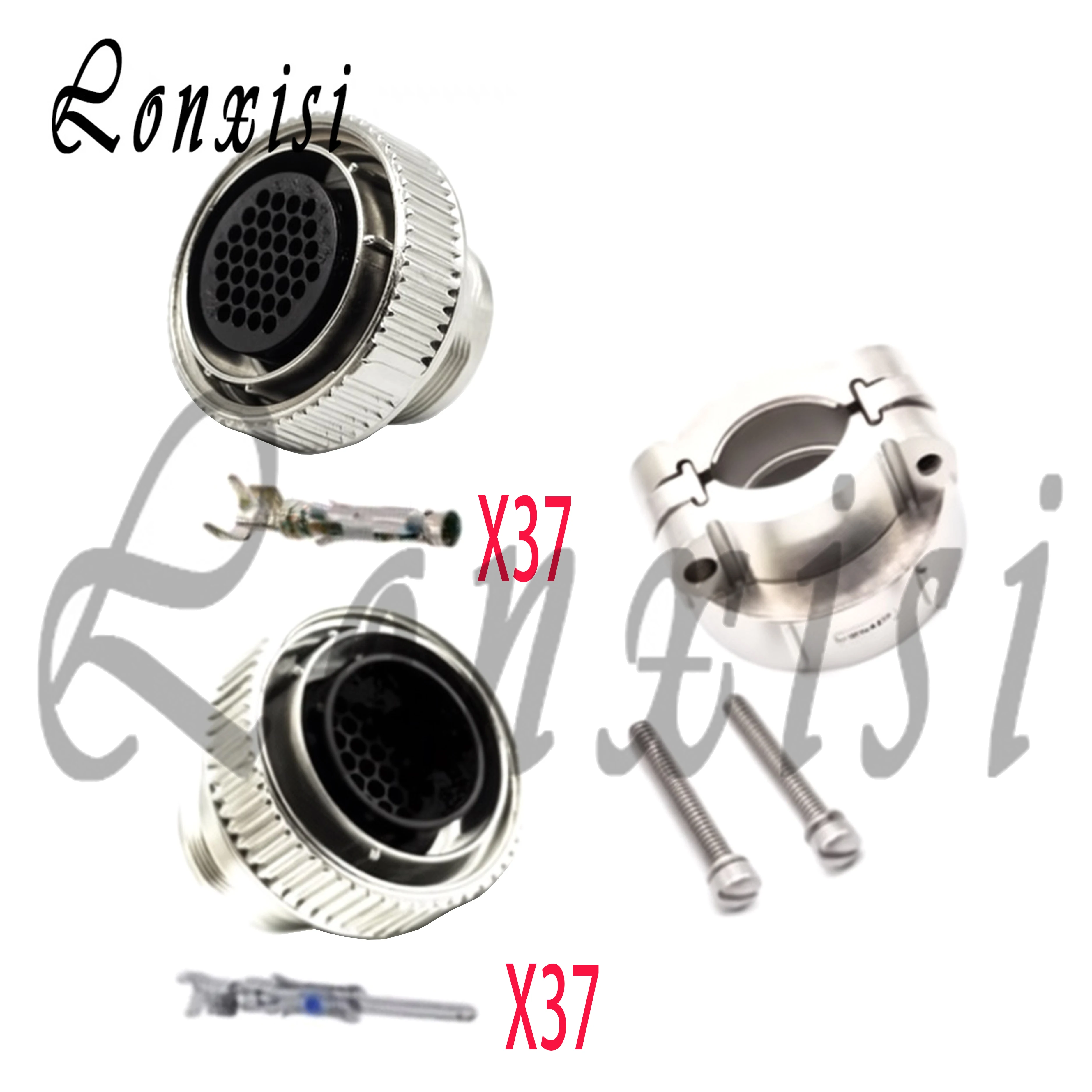 

1 Set 37 Pin TE AMP Tyco AMP 208472-1 Connector 208470-1 Metal Aviation Plug Male Female Wiring Socket With Terminal