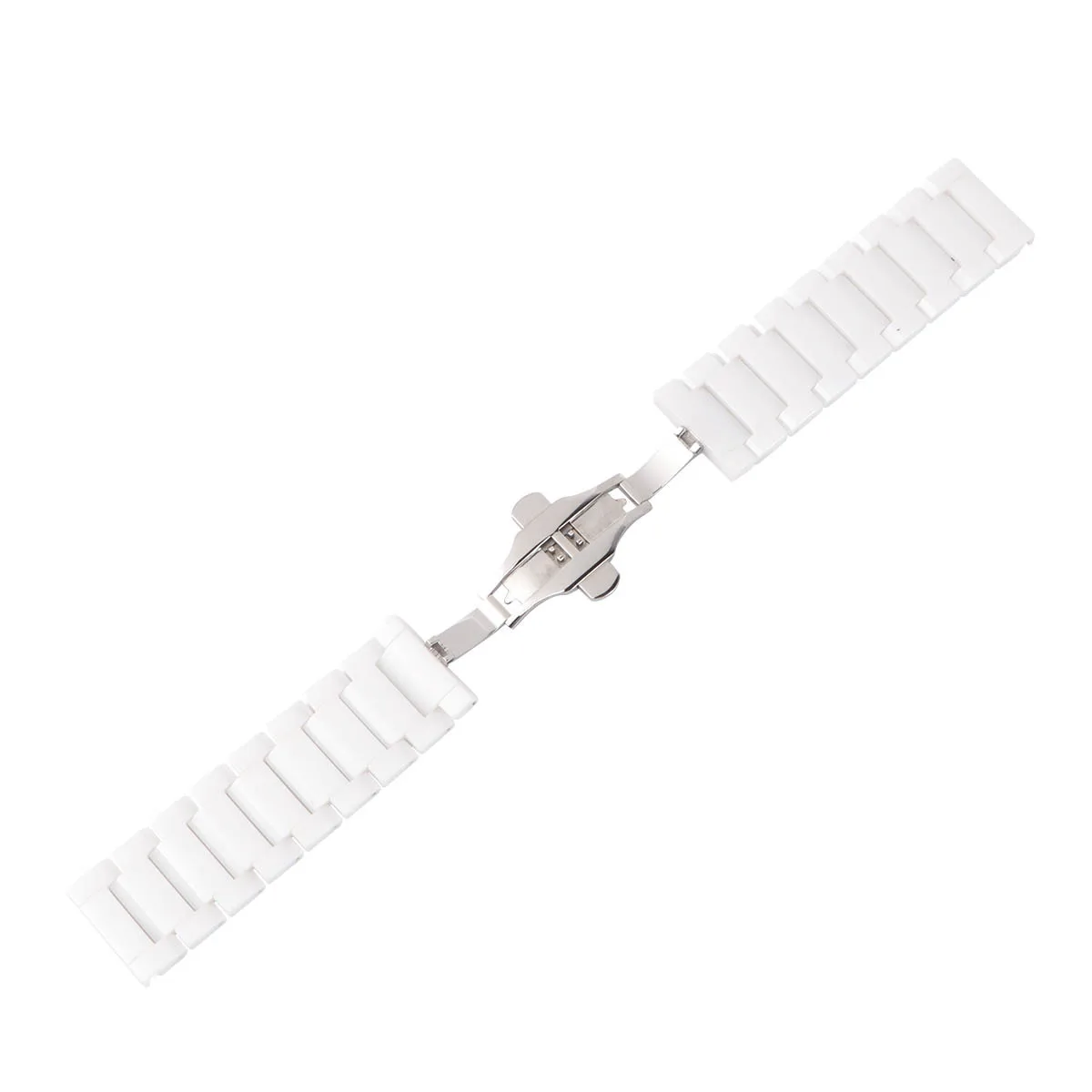 

Elegant Ceramic Watchband Accessories White Smooth Glossy Flexible Design Durable Reinforced Link Advanced Coloring Technology