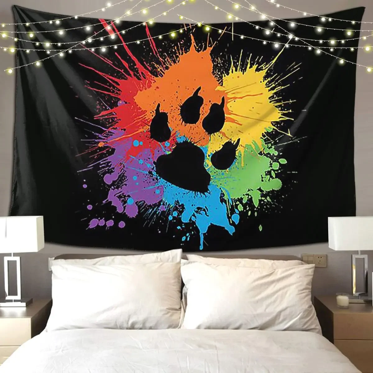 Paw Pride Dark 2019 Tapestry Hippie Wall Hanging Aesthetic Home Decoration Tapestries for Living Room Bedroom Dorm Room