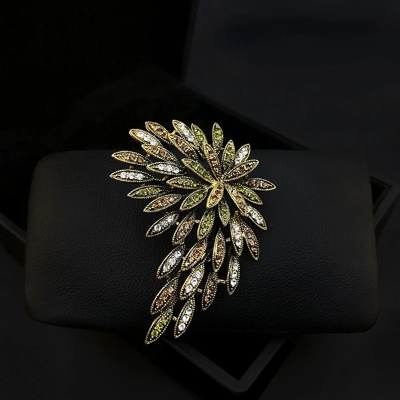 

1198 Elegant Fireworks Blooming Brooch Women's Suit Neckline Exquisite Retro Pins Accessories Luxury Jewelry Corsage Badge Gifts