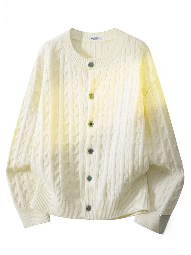 

Мужской вязаный кардиган Paul Frank: свободный повседневный свитер с бахромой, осенняя модная верхняя одежда с длинными рукавами и круглым вырезом