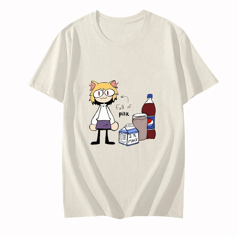 Melty Blood Neco Arc Druck T-Shirt Männer Frauen Paare lose lässige Kurzarm T-Shirts lässig trend