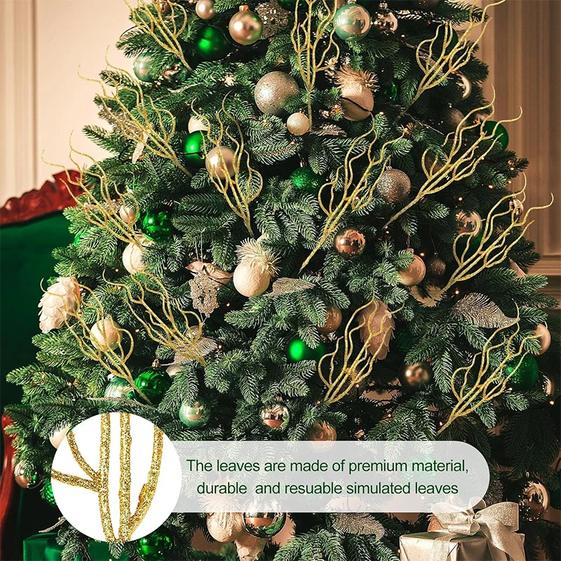 4/8/15 قطعة زينة عيد الميلاد بريق باقة اصطناعية لشجرة عيد الميلاد حلي معلقة السنة الجديدة 2025 نافيداد ديكور المنزل #3