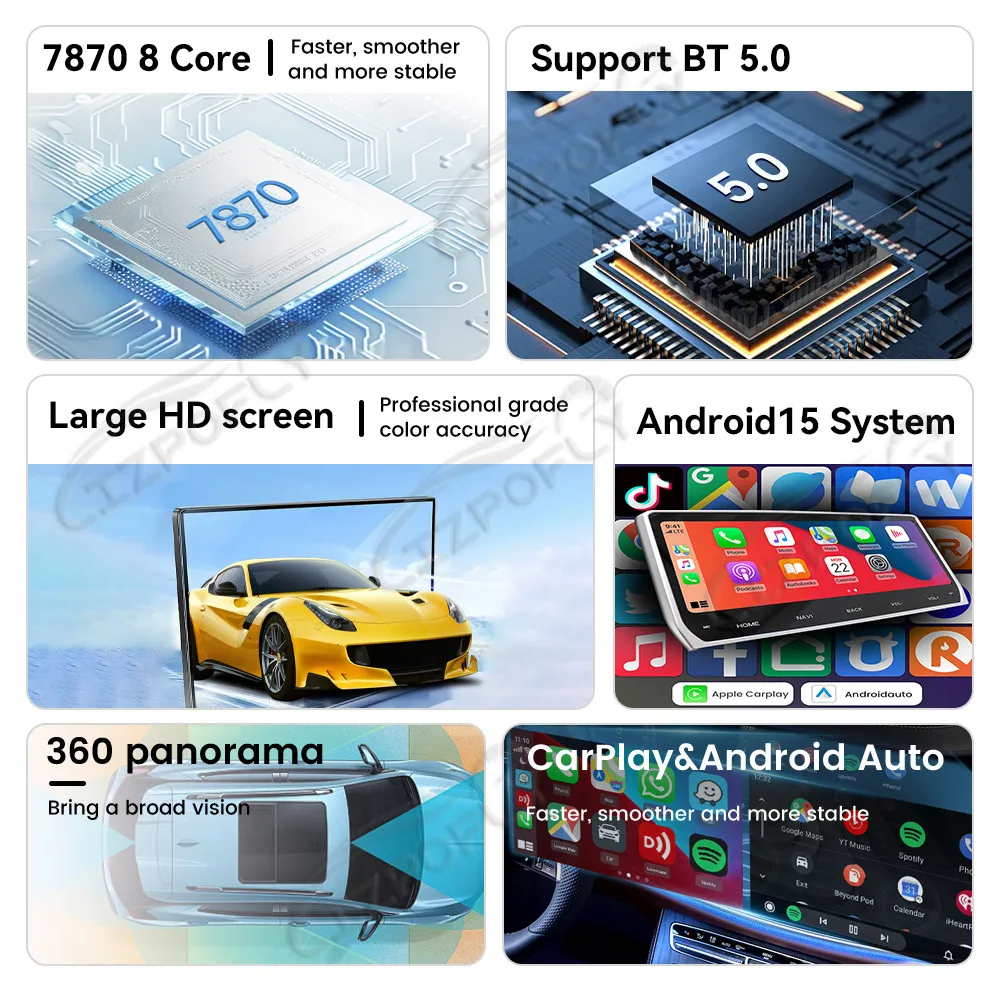 المزدوج 10.1 ''السيارات carplay أندرويد 15 لتويوتا لاماندو/فيسا 2022 راديو السيارة مشغل وسائط متعددة لتحديد المواقع ستيريو واي فاي رئيس وحدة