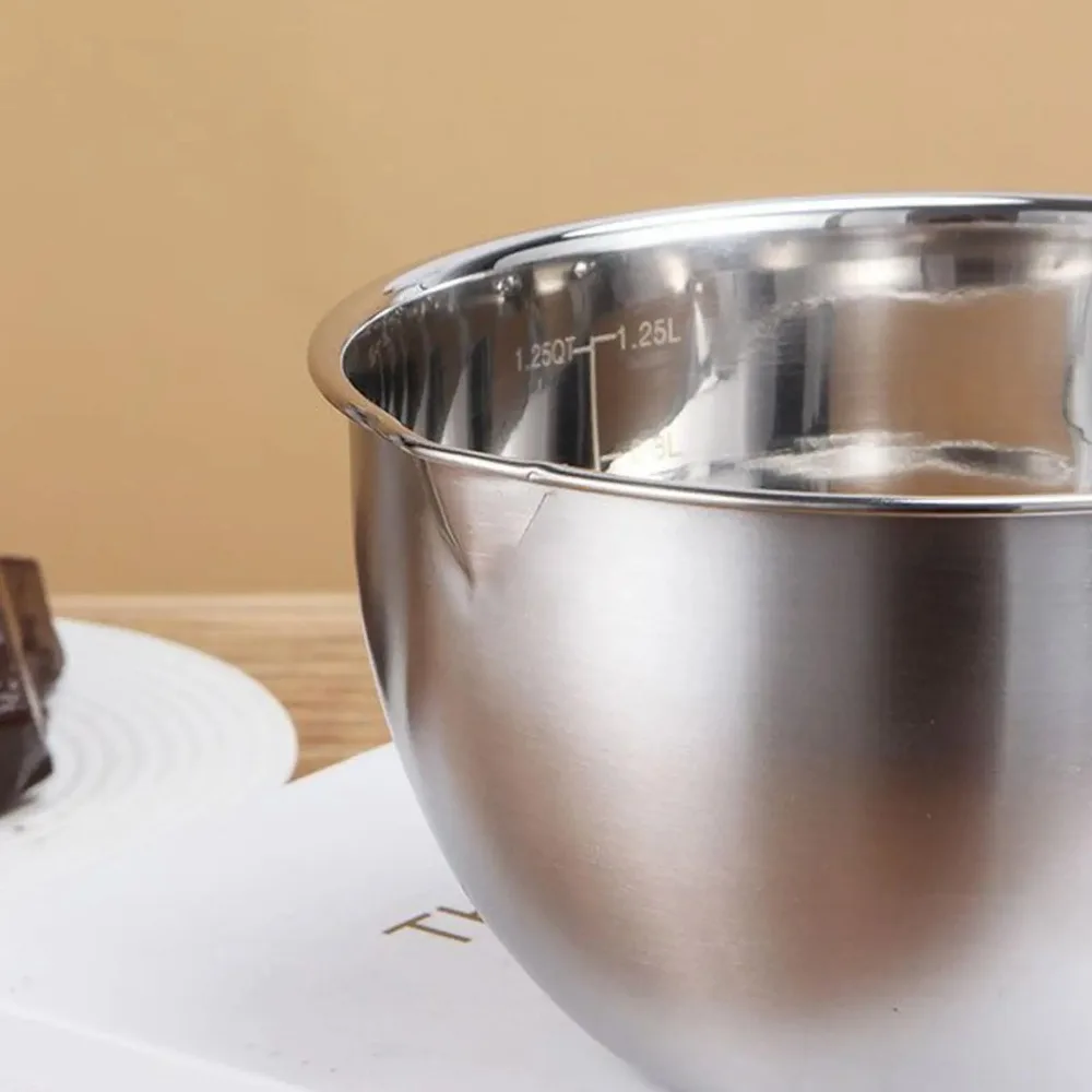 304 Stainless Steel Double Boiler Pot Set with Scale V Shape Flow-through Port Chocolate Melting Pot Set Heat-resistant