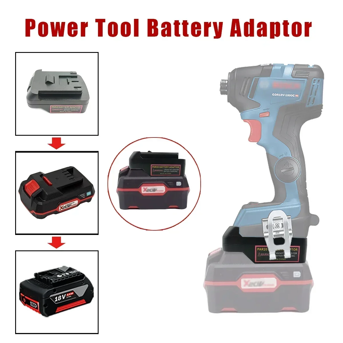 Battery Adapter Converter for Parkside 20V Lithium Batteries Converts To for Bosch BAT Series 18V Lithium Battery Power Tools