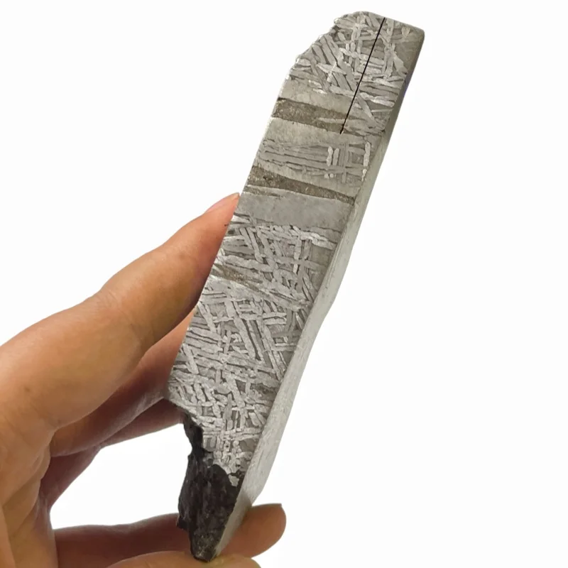 Muonionalusta Iron Meteorite Natural Rough Cut Specimen Clear Widmanstätten Pattern For Collection And Display QC900