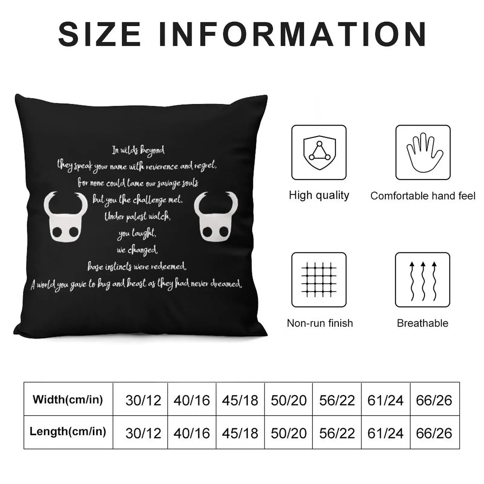 Hollow Knight Poem Throw Pillow Christmas Pillowcase Christmas Cushion For Home Decorative pillowcase pillow