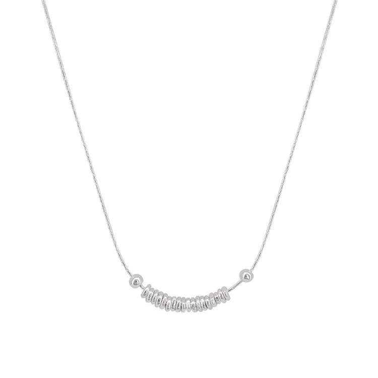 925 Sterling Silver Necklace For Women Adjustable Small Beads Adjustable Necklace O-Chain Choker Necklaces Birthday Gift Chocker