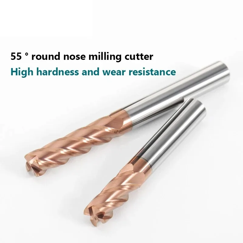 Corner Radius End Mill CNC R Bullnose Cutter Tungsten Carbide Steel Metal Router Tool 4 Flutes R0.5 R1 R2 Surface Machining