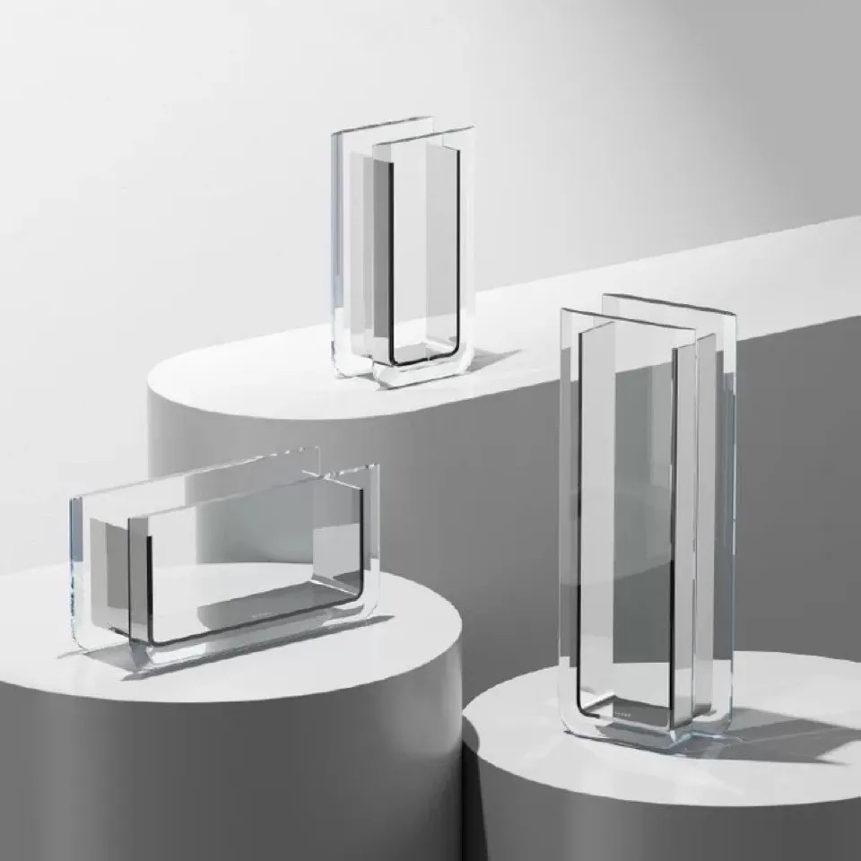 

Qingying flower ware, transparent glass vase, tabletop ornament, hydroponic flower living room decoration