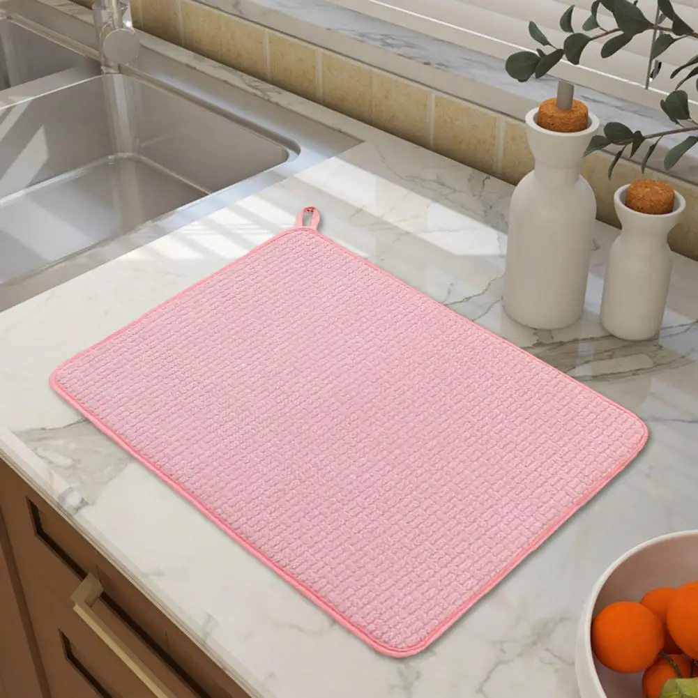 Easy to Clean Placemat Absorbent Microfiber Dish Drying Mat for Kitchen Counters Sinks Size Drainer for Tableware for Draining