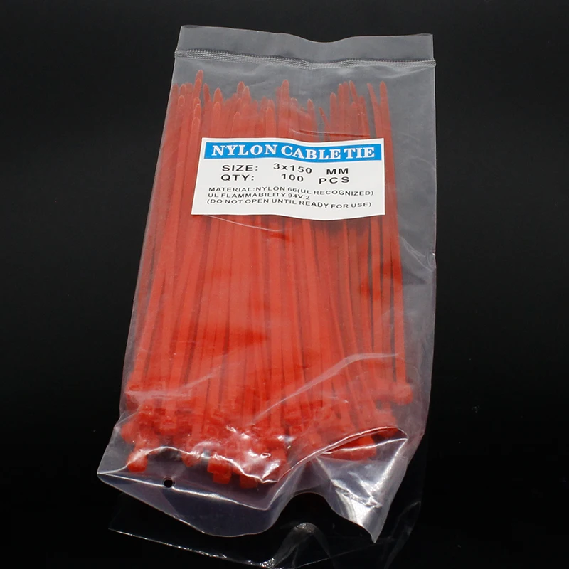 100pcs 3X150MM Self-Locking Cable Zip Ties.cable ties White BlACK Red Blue Yellow Nylon Wire color