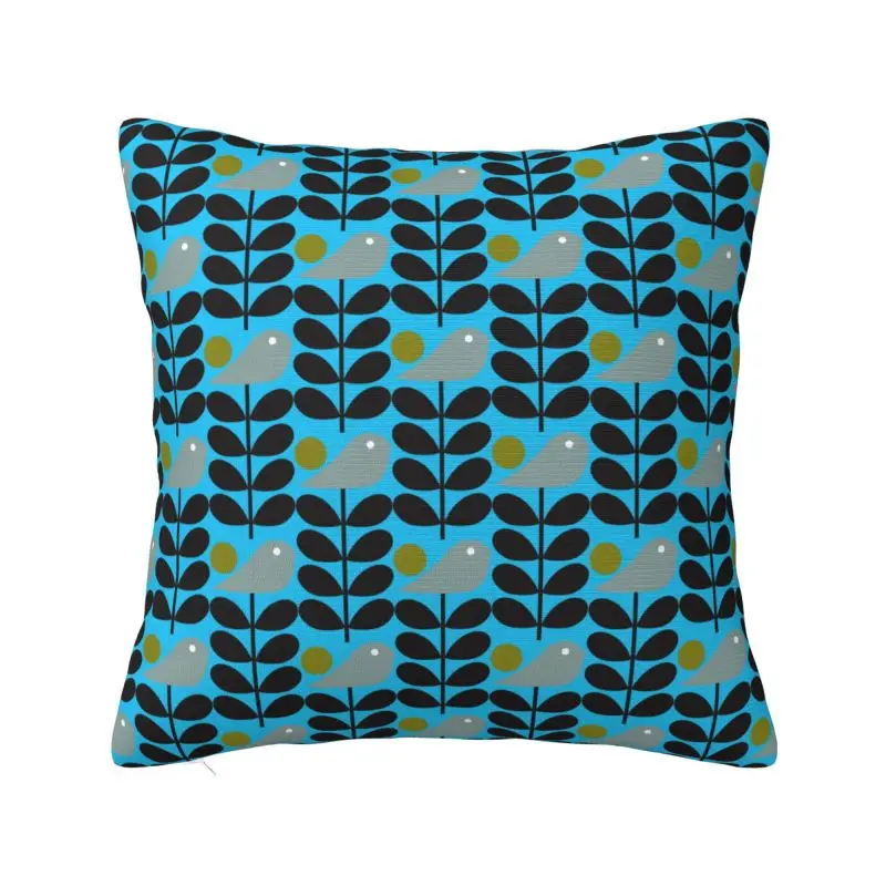 Orla Kiely Birds Throw Pillow Case 40*40cm for Living Room Scandinavian Flowers Cushion Cover Velvet Polyester Pillowcase
