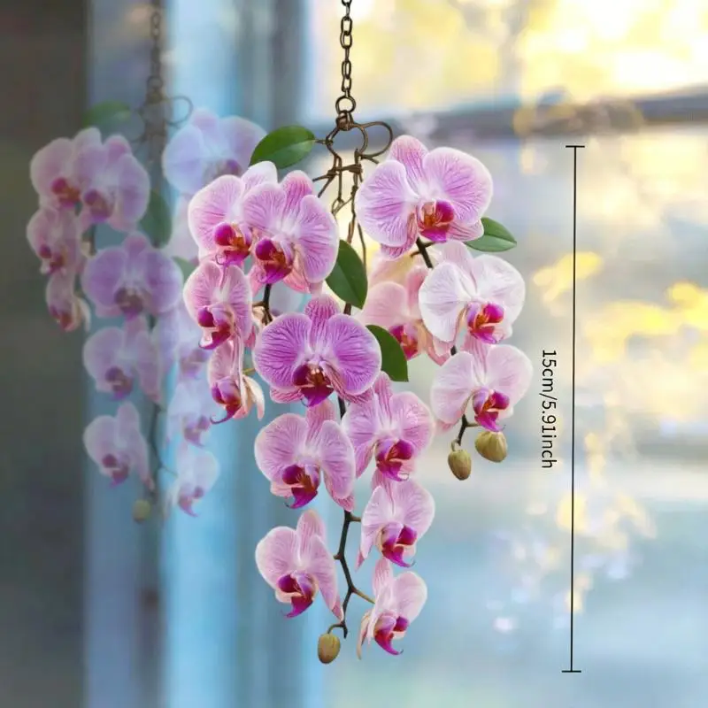 1pcs 2D Acrylic Colored Wisteria Branch Light-Collecting Device Flower Window Pendant Farm Garden Home Decoration Gifts