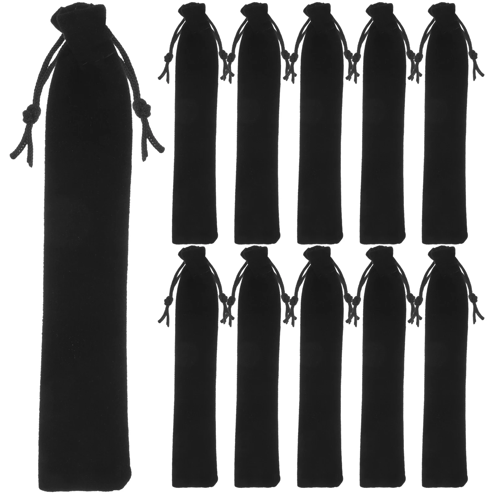 25 pièces cordon stylo pochette porte-manchon doux respirant Durable Antidéformation Design mignon cadeau école bureau noir