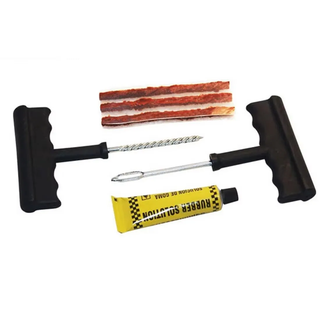 Car Tire Repair Tool with Adhesive Sealing Manual Tool Set Tubeless ATV SUV Motorcycle Plug Kit Tire Patch Puncture Fixing Tool